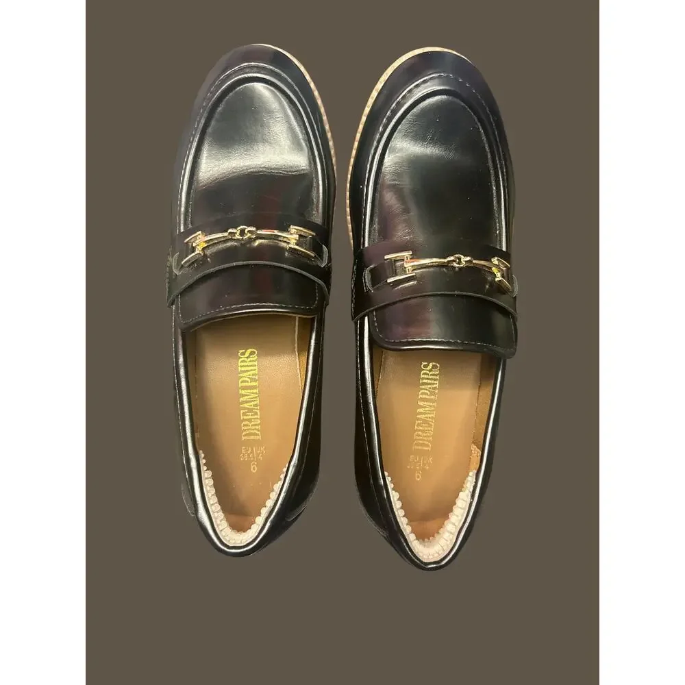 Dream Pairs women's Lug Sole Slip on Chunky Loafer